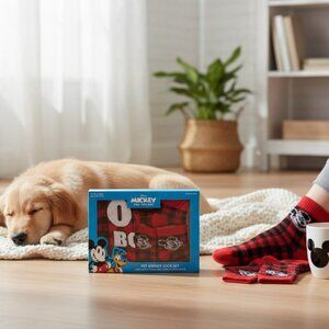 Disney Mickey Pet Owner Sock Gift Set Box Matching Socks NIB